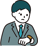 時計を見ているサラリーマン